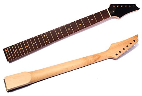 Ogdni Electric Guitar Neck for IB Style, 24 Fret 25.5 inch Maple Rosewood Fingerboard Guitar Parts Replacement,Black Head