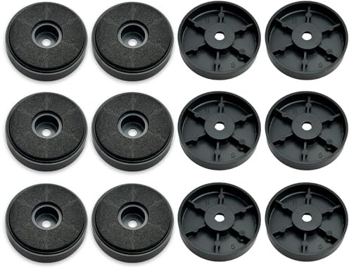 12stk Lautsprecher Stoßdämpfer Füße, 40x10mm Lautsprecher Isolierung Pad rutschfeste Gummidämpfer, für Audio, Lautsprecher, Subwoofer, Heimkino, HiFi-Geräte (Schwarz)