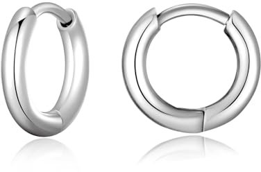 Titan Creolen Ohrringe für Damen Herren G23 Titan Creolen Hypoallergen Klein Klappcreolen Kreolen Knorpel Helix Ohrpiercing 8mm