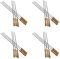 Fnfhsa Brochetas de Acero Inoxidable BBQ Kebab con Manejars de Madera Palitos de Broche de Metal Reutilizables Planos con Bolsa de Almacenamiento 24 Piezas