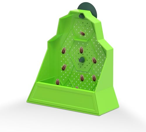 LURMMUE Reptile Corner Insect Feeder with Suction Cup – Smooth Wall Anti-Escape Feeding Bowl for Gecko, Frog, Chameleon – 5.5x2.5x5.5