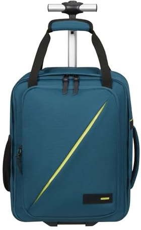 American Tourister Take2Cabin - Ryanair/Wizz Air/Vueling Kabinentasche 40 x 30 x 20 cm, 24,5 l, 1,50 kg, Rucksack mit Rollen, Handgepäck, Flugzeug-Rucksack MS Untersitz, Blau (Harbor Blue)