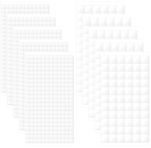 XRVRILE 1650 stycken 3D självhäftande punkter dubbelsidig av EVA – Fyrkantiga självhäftande dynor extra starka 6x6mm och 12x12mm 2mm, skumsjälvhäftande dynor för scrapbooking hantverk kort fotoalbum