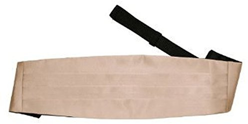 DQT Mens Plain Satin Cummerbund – Wedding & Formal - Mocha Brown