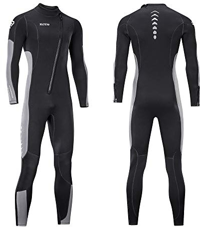 Ultra Stretch 3mm Neoprene Wetsuit, Front Zip Full Body Diving Suit, one Piece for Men & Women-Snorkeling, Scuba Diving Swimming, Surfing