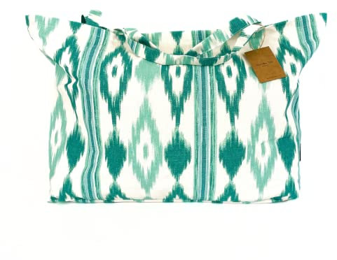 TRESMESTRES Grand Sac de Plage XXL Extra Large Famille - Style Méditerranéen/Doublure à l'Intérieur / 40L - Sac Cabas de Femme en Grand Format ou Grand Tote Bag pour l'Été - Turquoise, 65x40 cm