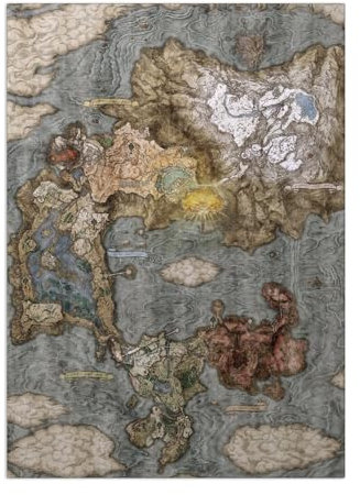Displate Elden Ring Metal Poster Magnetische Befestigung Offiziell Lizenziert Bilder Lands Between - ELDEN RING map Poster 32x45cm
