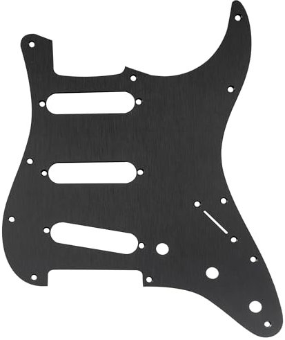 Musiclily Ultra 11 Löcher Eloxiertes Aluminium SSS Gitarren Schlagbrett für American/Mexican Fender Standard Strat Style E-Gitarre, Schwarz