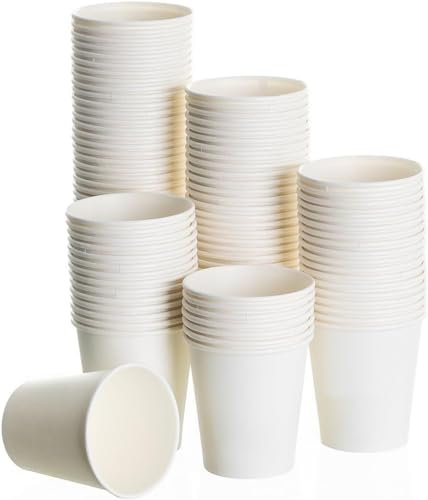HOME SOLAZZIA Vasos de Cartón Desechables 4/8/12/16oz Vasos De Papel Biodegradables Compostables Ecológicos Vasos Desechables para Agua Bebidas Calientes y fría (100, 12oz/360ml)