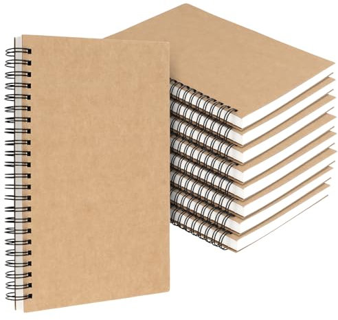 SYUTBOU 9 Stück A5 Skizzenbuch Spiralbindung, 30 Blätt 120gsm A5 Skizzenblock Blanko, Zeichenblock Skizzenbücher Skizzenheft Blanko für Skizzen, Zeichen, Doodling, Schreiben