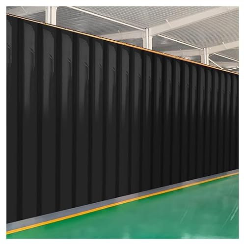 PFCDZDU Streifen-Türvorhang-Set, PVC-Sichtschutz, Windschutzscheibe 2 Mm Dick, Klimatisierung, wasserdichte Rollläden, Tor Für Gefrierschränke, Kühlschränke Lager Garage(Schwarz,1.05x2.1m)