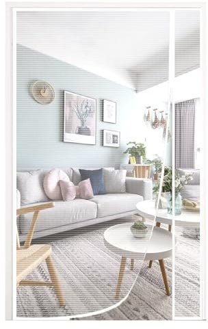 Insect Protection Window Roller Blind - Easy Adhesive Installation, No Drilling Required - White 140x200cm - Fly Screen Roller Blind