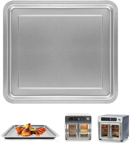 GWBSXM Air Fryer Grill Pan for Emeril Lagasse 26 QT Extra Large Air Fryer, 12.5''×11.3'' Stainless Steel Air Fryer Tray Accessories Grill Plate Crisper Plate Replacement Parts Rack