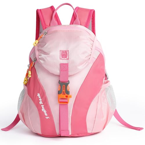 Cozary Sac à dos Enfant Extérieur Imperméable de 5L pour 1 à 3 Enfant, Sac à dos de Randonnée Confortable pour Enfants, Randonnée avec Design Respirant, pour L'école, le Voyage, et le Sport, Rose