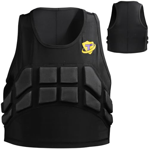 DGYAO Chaleco de protección para mujer, transpirable, flexible, seguro para pecho, costilla, fútbol, paintball, béisbol, rugby, talla S