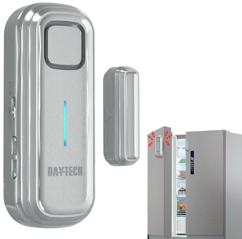 Daytech Freezer Door Alarm with Delay 1/2/3/4 mins Reminder When Left Open Fridge Alarm 0 to 120 dB Refrigerator Door ajar Alert for Home Garage Basement(1 Pack Gray)