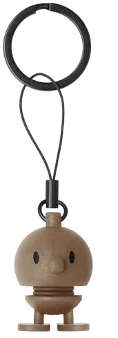 Hoptimist Schlüsselanhänger, Glücksbringer & Schlüsselring mit Bumble Silikon, Tolles Geschenk für Frauen und Männer, Höhe 3 cm, Choko