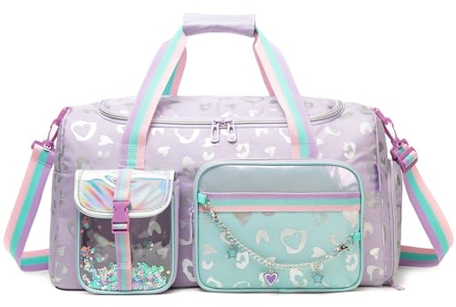 Bolsa de Gimnasia con Compartimento Zapatos, Bolsa Travel Duffel para avión,Sport Gym Tote Bags Niña Weekend