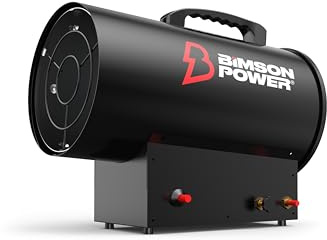 Bimson Power 15kW Propane Space Heater, 51,000 BTU Gas Heater for Workshop, Garage, Greenhouse, Shed or Outdoor Use, Adjustable Thermostat, Spark Ignition, Portable Design with 3 Year Warranty