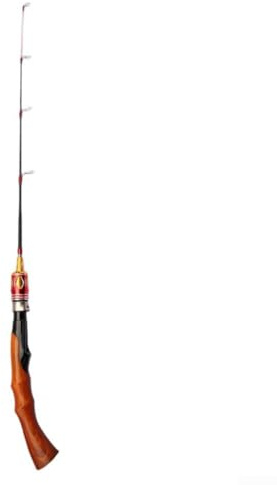 Feeshoppher Isfiskespö 2 sektioner massivt glasfiber kort bärbar design med spiralhjulsäte hög känslighet snabb retur svart röd brun färgalternativ 50 cm 60 cm 70 cm längd Li(50 cm A)