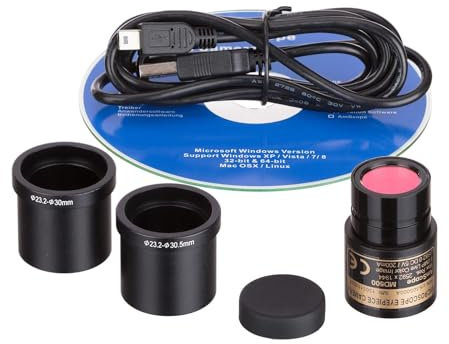 AmScope MD500-CK 5MP USB 2.0 Farb CMOS Digital Okular Mikroskop Kamera mit Kalibrierdia