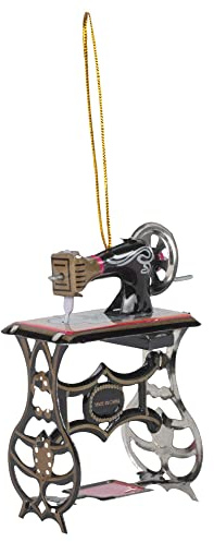 Vintage Black Sewing Machine 3-inch Metal Decorative Hanging Ornament