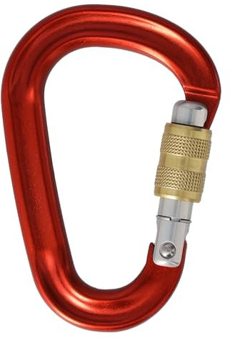 STUBAI HMS Karabiner ROT | Schraubkarabiner 97×65 mm mit Easylock Keylock-Verschluss | EN 12275/EN 362/UIAA 121 Zertifiziert, 21/7/8 kN, Schnapperöffnung 20 mm, 60 g, für Klettern & Bergsteigen