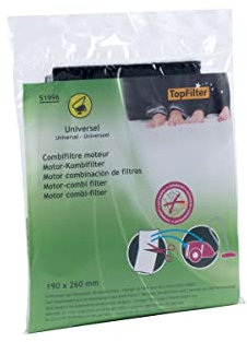 Topfilter Filtro Universal Recortable para Aspiradora, Filtros para Aspirador, Filtra las Partículas de Polvo y Protege su Motor ,Recambios para Aspiradoras Combi, Poliéster 12,5x22,5, 1 ud.