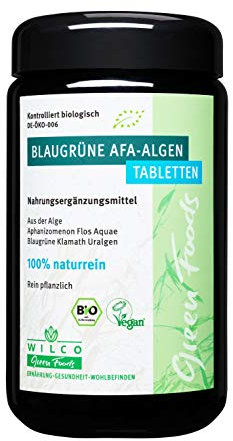 WILCO Bio AFA Algen 600 Presslinge - 100% naturreines Nahrungsergänzungsmittel für körperliche Fitness und ein gesteigertes Wohlbefinden