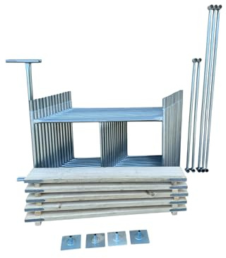 Toptower Classic Scaffolding Tower 7.2m (Working Height) 4' x 4' Base Size DIY Galvanised Scaffold Tower