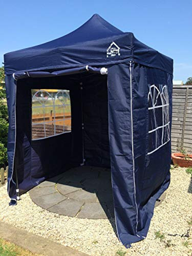 All Seasons Gazebos 2x2m Heavy Duty Fully Waterproof Pop up Gazebos and 4 Premium Side Walls - Navy Blue