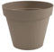 EDA - Pot de Fleur Rond Toscane Ø 25 cm - Volume 6 L - Ø 25 x H.21 cm - Taupe