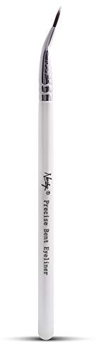 Nanshy Pinceau eyeliner incurvé précis à pointe fine avec petite pointe fine pour une application d'eyeliner sec ou gel – Outil de maquillage d'angle – Végétalien et sans cruauté envers les animaux –
