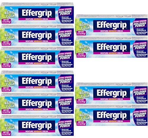 Effergrip Denture Adhesive Cream 2.50 oz (Pack of 10)