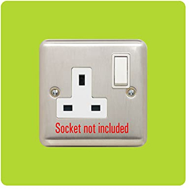 Single Socket Surround | Square | Acrylic Back Panel or Finger Plate | Light Switch Plug, Colour:Lime Green