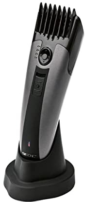 Clatronic Barttrimmer Herren | Haarschneidemaschine | 3 mm (ohne Kammaufsatz) 5, 9, 13, 16 mm (mit Kammaufsat) | Akkubetrieb | LED-Ladeanzeige | Edelstahl-Präzisions-Scherkopf | HSM/R 3313 schwarz