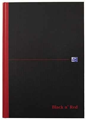 Oxford Black n' Red A5 Notebook, Hardback Casebound, Lined, 192 pages (Single)