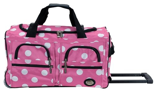 Rockland Bolsa de Lona con Ruedas, Pink, 22 Pulgadas, Bolsa de Lona con Ruedas