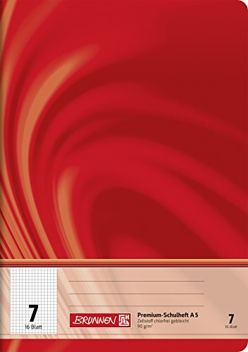 BRUNNEN Schulheft Premium Vivendi | A5, Lineatur 7, 16 Blatt, rot