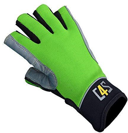 crazy4sailing Unisex Segelhandschuhe Racing - 5 Finger-frei, Farbe:Light Green, Größe:XL