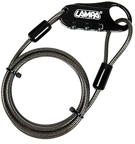 Lampa 90596 Portex, Lucchetto antifurto con Cavo di Sicurezza - 150 cm