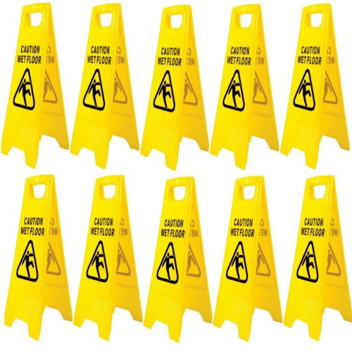(Pack of 10) Wet floor Sign 'A' Frame Safety Signs