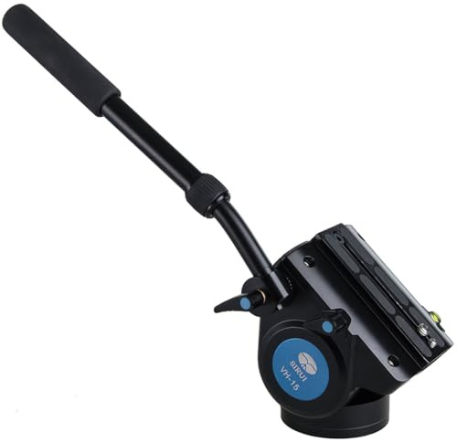 SIRUI VH-15 Fluid Videokopf (mit Schnellwechselplatte 125mm, Flache Basis, Arm verlängerbar, Aluminium) schwarz