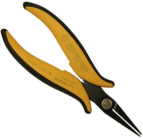 Piergiacomi - PN2008 Pinza Lunga 160mm con becchi Piatti Lisci - Lunghezza punta 28mm, Spessore punta 3x1mm - Adatta alle Aree difficilmente accessibili - Arancione - Made in Italy