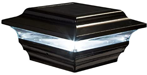 Classy Caps SL211B 4x4 Imperial Solar Post Cap - Black – High-Performance LED Lights, Durable Cast Aluminum, Warm and Cool Light Modes, Fits 4x4 or 3.5x3.5 Posts, Ideal for Decks, Fences