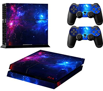 Stillshine PS4 Skin Aufkleber Sticker Folie schützende Haut Schale für Sony Playstation 4 Konsole und 2 Controller (double star)