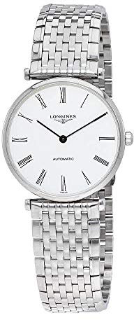 Longines Damen-Armbanduhr Armband Edelstahl + Gehäuse Saphirglas Automatik Zifferblatt Weiß L49084116