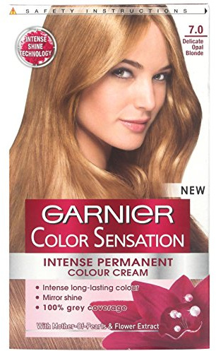 3 x Garnier sensación de color intenso color permanente crema 7.0 Delicate Opal Rubio