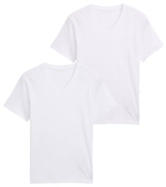 TOM TAILOR Uomini Maglietta Basic in confezione doppia con scollo a V