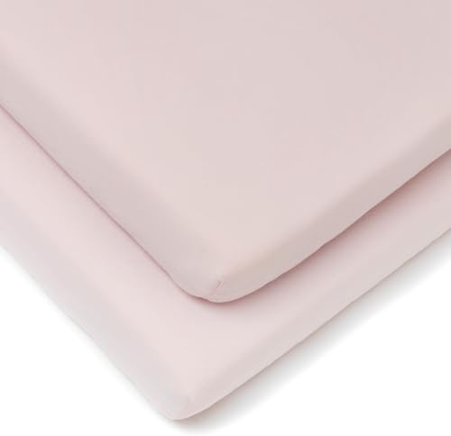 Clair de Lune 2 Pack Fitted Jersey Cotton Cot Sheets 60 x 120 cm (Pink)